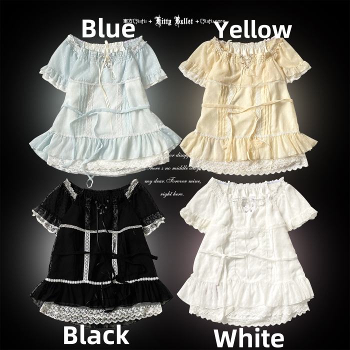 Kitty Bxllet ~Shizuru Shizuka~ Dotted Jirai Kei Blouse 4 Colors