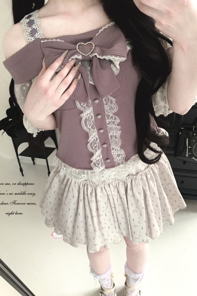 Kitty Bxllet ~Shiratsuki Mina~ Off Shoulder Jirai Kei Top 5 Colors