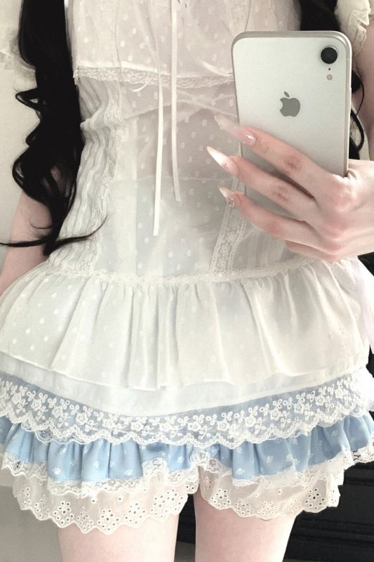 Kitty Bxllet ~Cat Paws~ Prints Ruffled Trims Jirai Kei Skirt