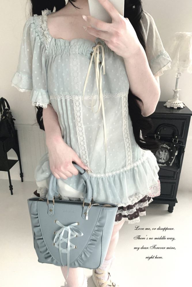 Kitty Bxllet ~Shizuru Shizuka~ Dotted Jirai Kei Blouse 4 Colors