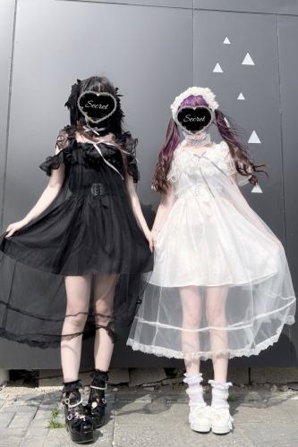 Pink Rabbit ~Starry Night~ Jirai Kei Shiro Kuro Strap Dress
