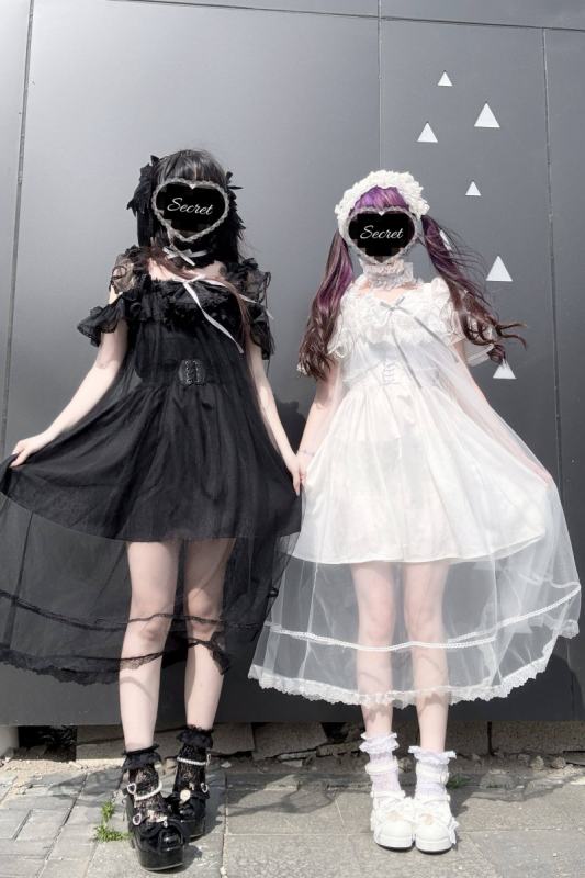 Pink Rabbit ~Starry Night~ Jirai Kei Shiro Kuro Strap Dress