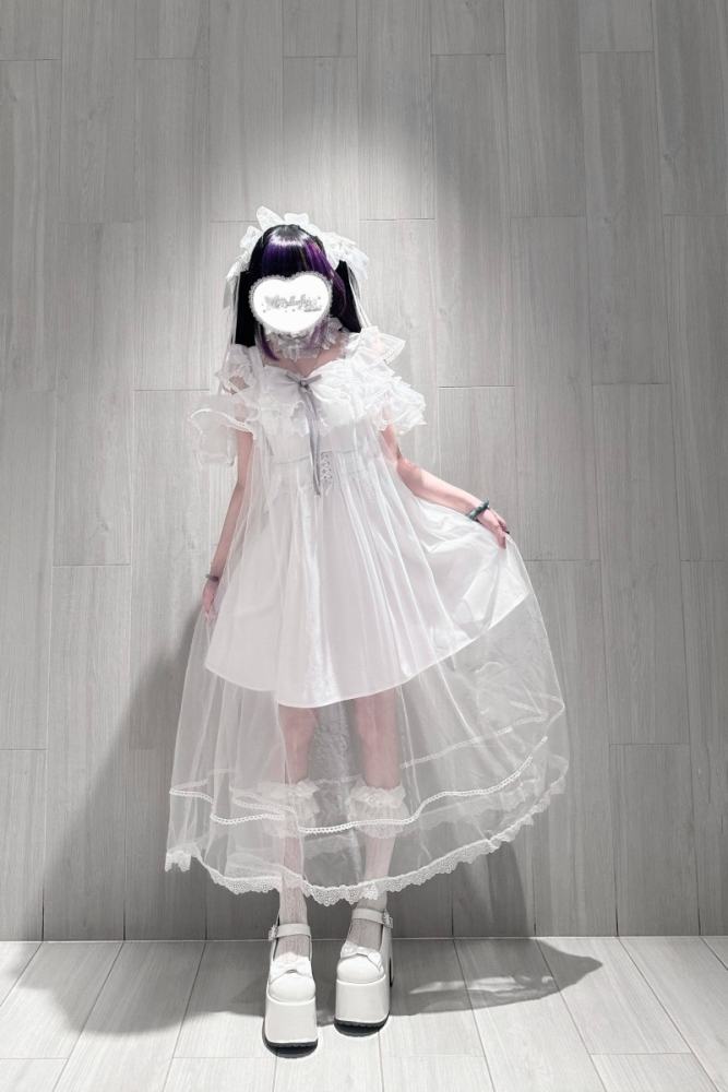 Pink Rabbit ~Starry Night~ Jirai Kei Shiro Kuro Strap Dress