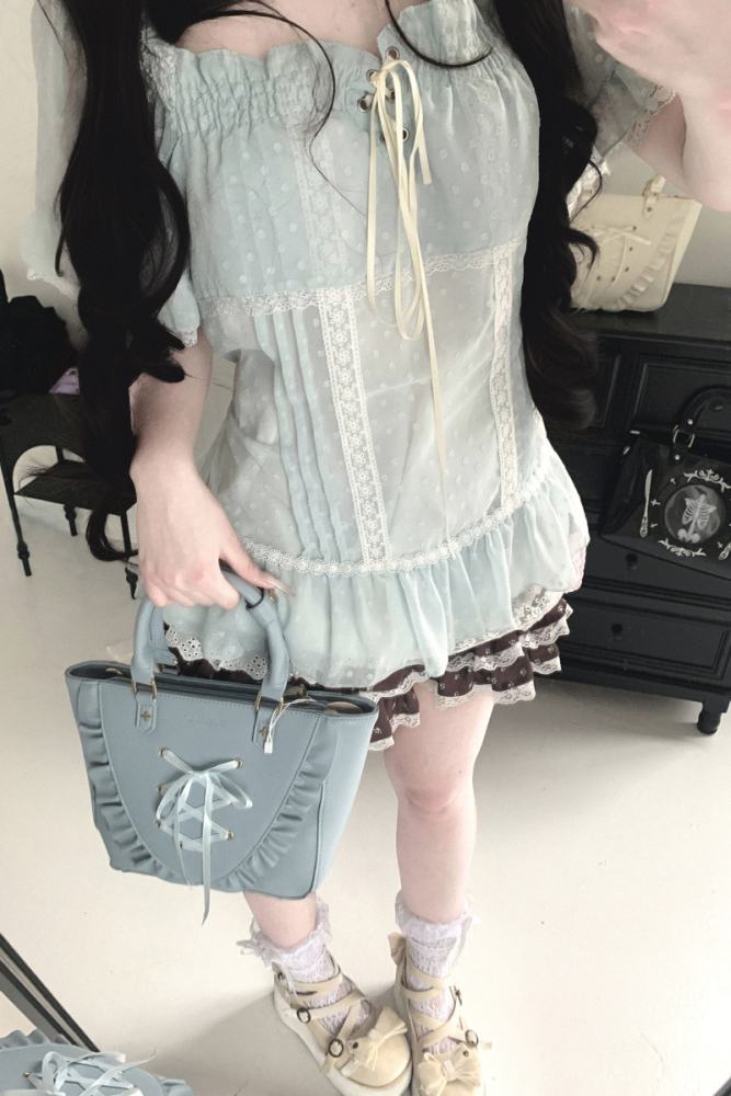 Kitty Bxllet ~Cat Paws~ Prints Ruffled Trims Jirai Kei Skirt