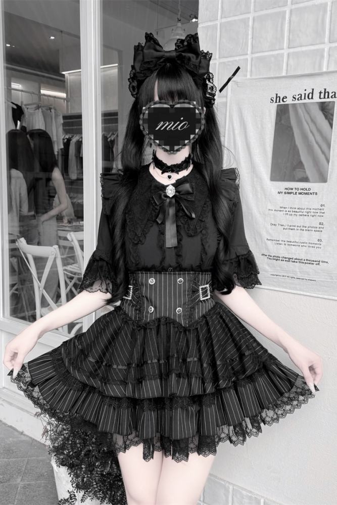 Cherry ~Puppet Sweet Tea~ Jirai Kei Skirt and Blouse 3 Colors