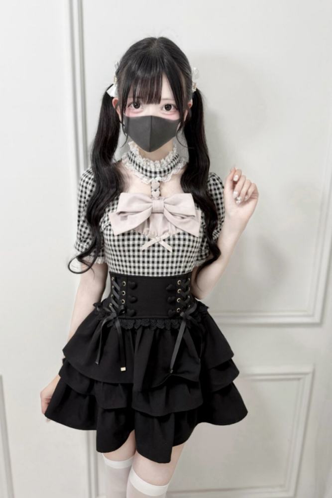 Nekura Lace Bow High Neck Jirai Kei Top 3 Colors