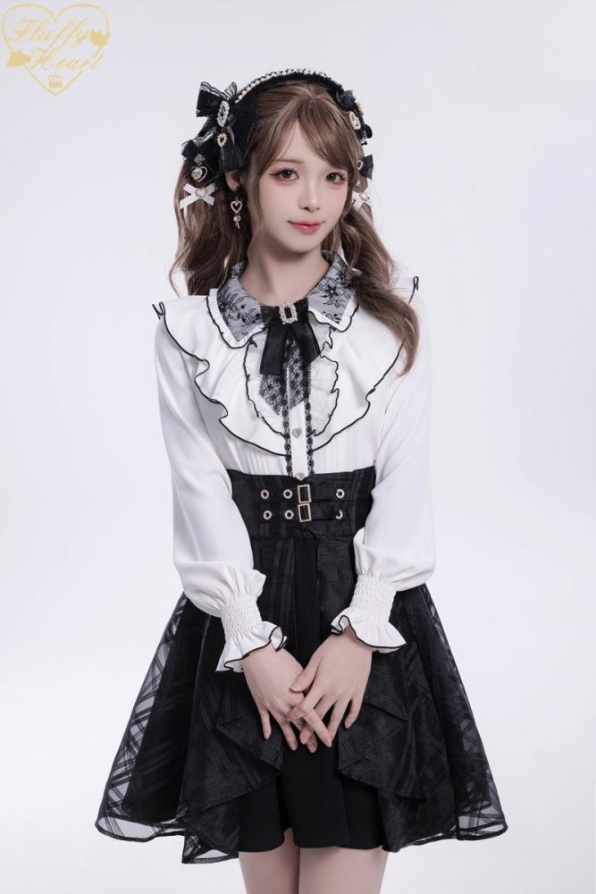 Fluffy Heart ~Alice Girl~ Jirai Kei Long Sleeve Blouse