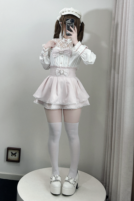 Lost Heart ~Sugar Frost~ Seikei Sweet Jirai Kei Blouse and Skirt