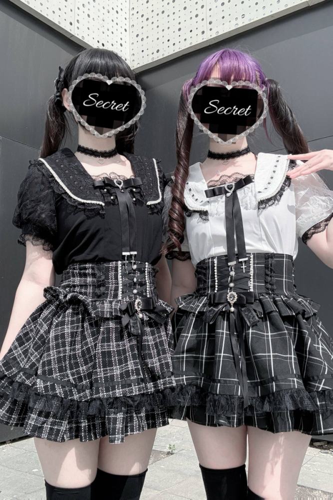 Virtual Paradise Lacework Sailor Collar Jirai Kei Blouse
