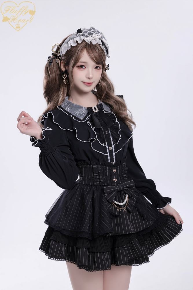 Fluffy Heart ~Alice Girl~ Jirai Kei Long Sleeve Blouse