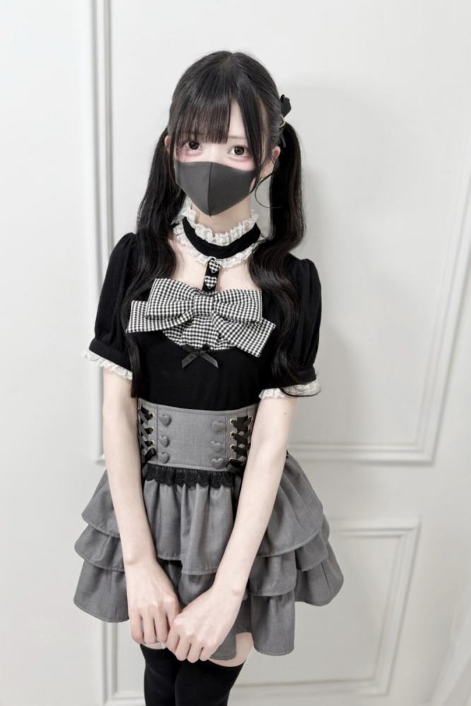 Nekura Lace Bow High Neck Jirai Kei Top 3 Colors