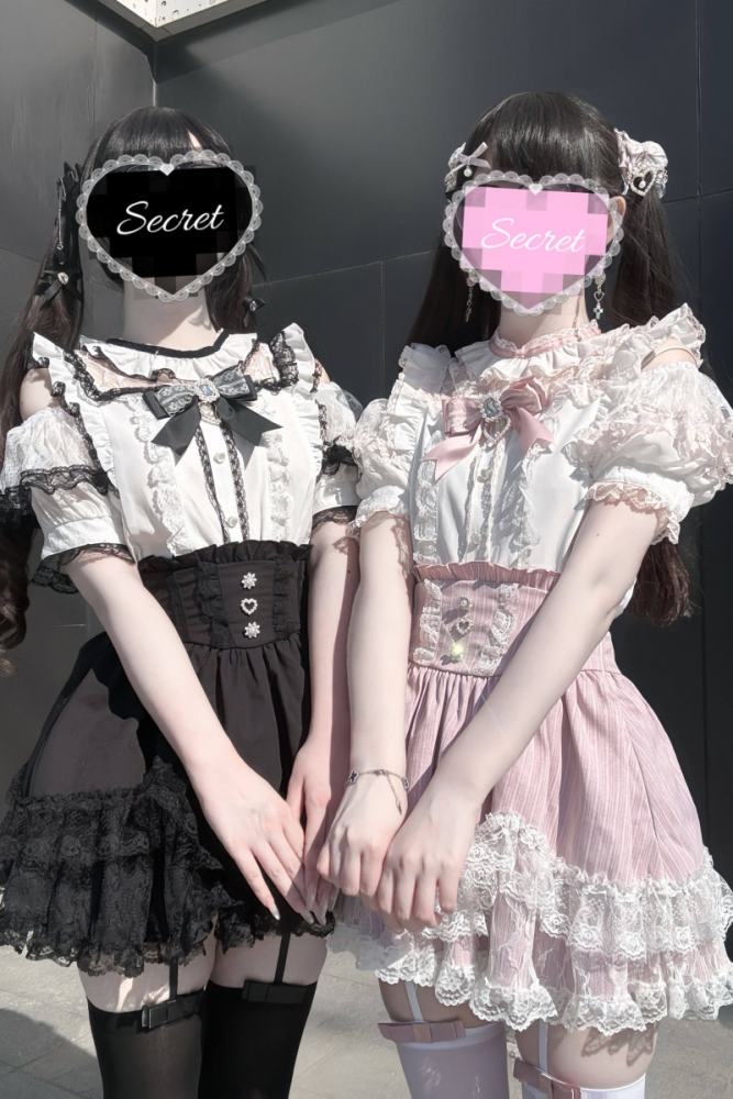 Virtual Paradise Japanese Lacework Jirai Kei Blouse and Skirt