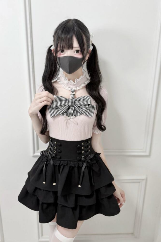 Nekura Lace Bow High Neck Jirai Kei Top 3 Colors