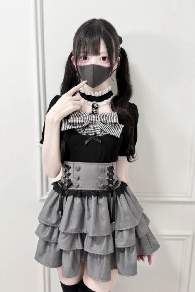 Nekura Lace Bow High Neck Jirai Kei Top 3 Colors