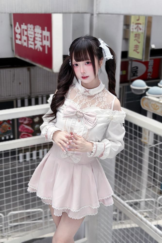 Lost Heart ~Sugar Frost~ Seikei Sweet Jirai Kei Blouse and Skirt