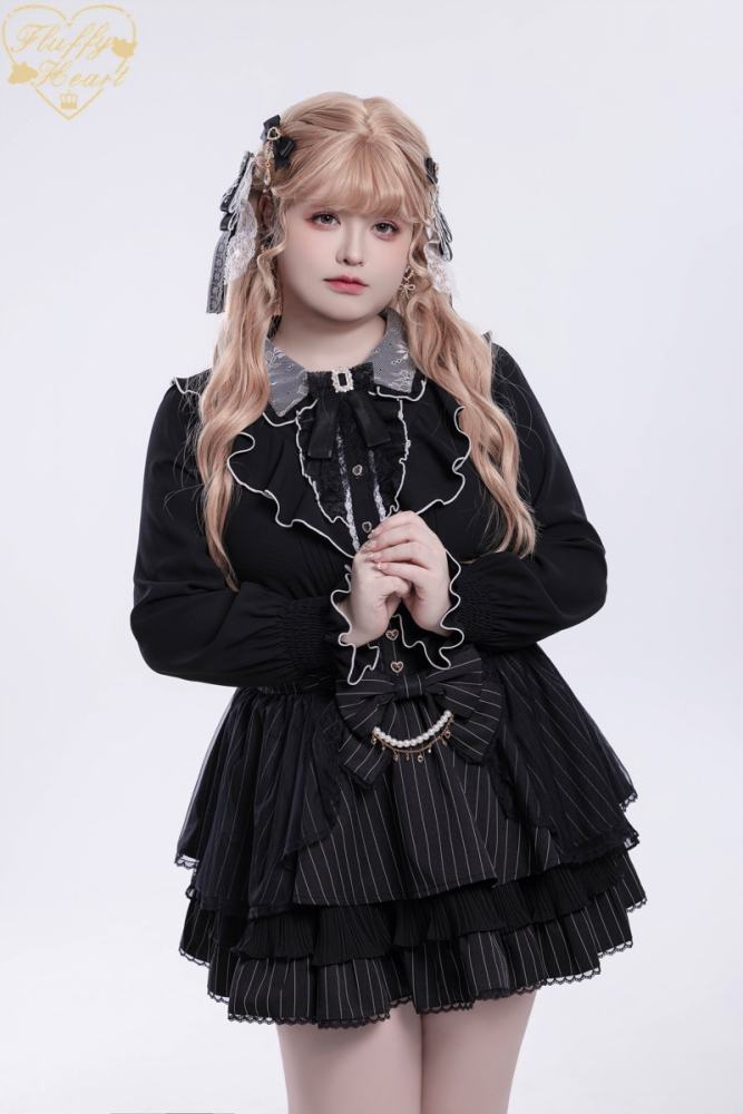 Fluffy Heart ~Alice Girl~ Jirai Kei Long Sleeve Blouse