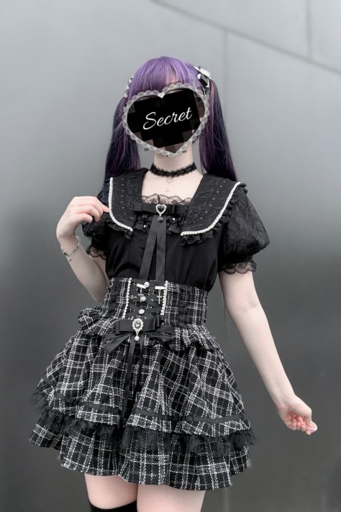 Virtual Paradise Lacework Sailor Collar Jirai Kei Blouse