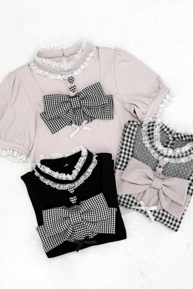 Nekura Lace Bow High Neck Jirai Kei Top 3 Colors