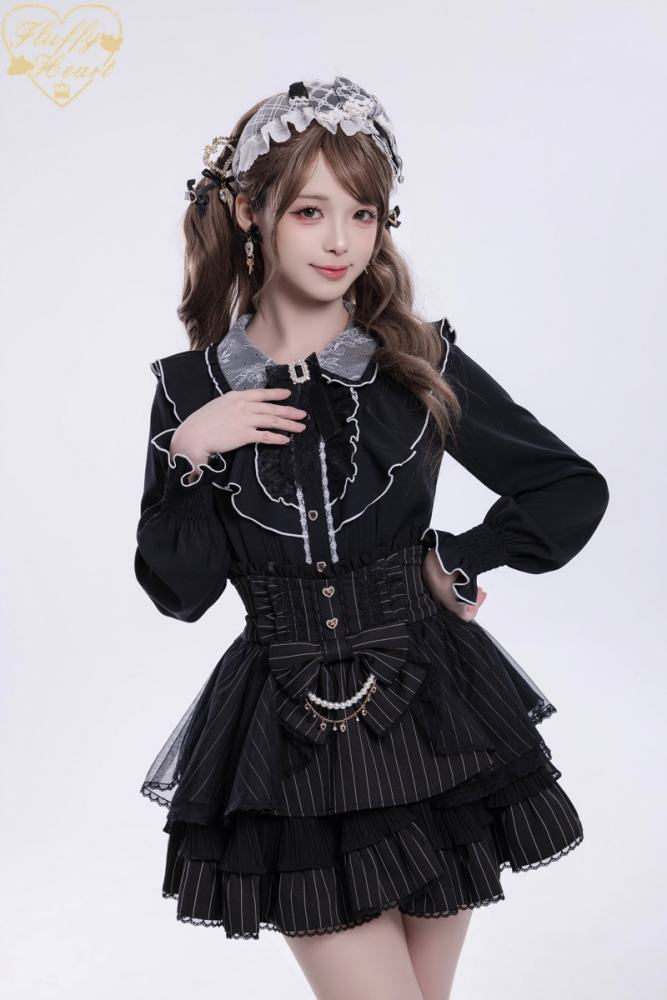 Fluffy Heart ~Alice Girl~ Jirai Kei Long Sleeve Blouse