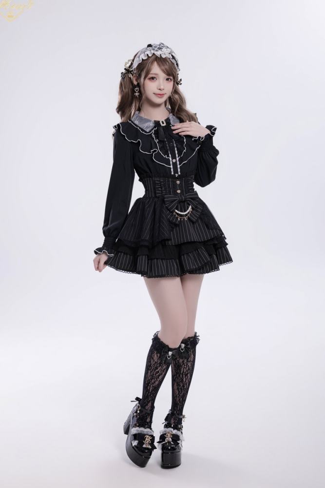 Fluffy Heart ~Alice Girl~ Jirai Kei Long Sleeve Blouse