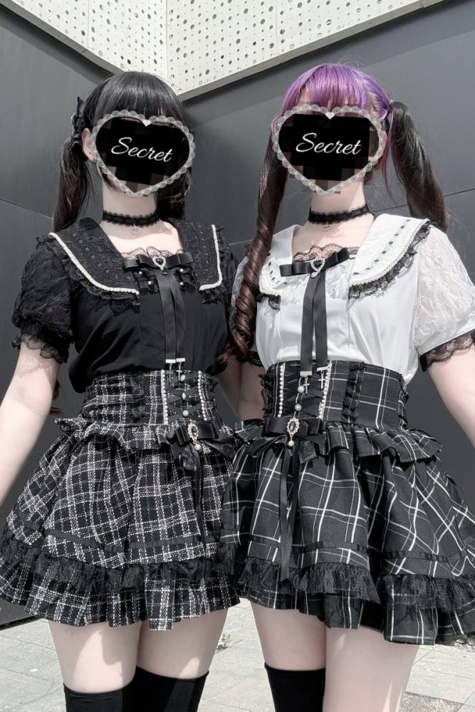 Virtual Paradise Lacework Sailor Collar Jirai Kei Blouse
