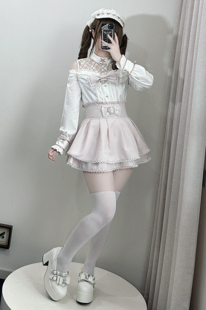 Lost Heart ~Sugar Frost~ Seikei Sweet Jirai Kei Blouse and Skirt
