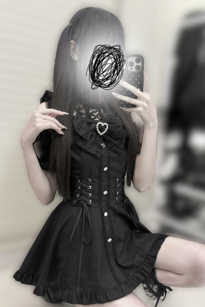 Virtual Paradise ~Candle Elegy~ Jirai Kei Kuro Stripes Set