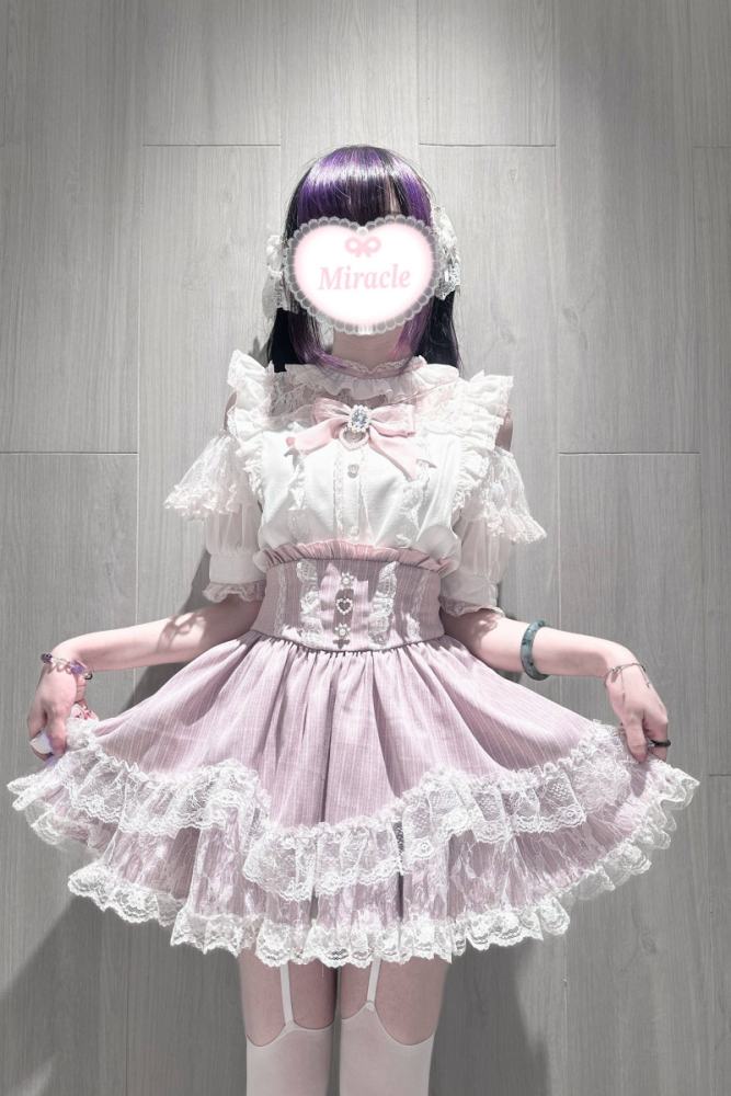 Virtual Paradise Japanese Lacework Jirai Kei Blouse and Skirt