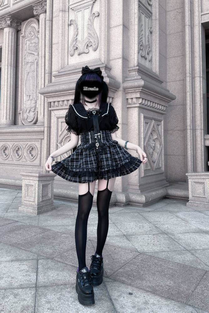 Virtual Paradise Lacework Sailor Collar Jirai Kei Blouse