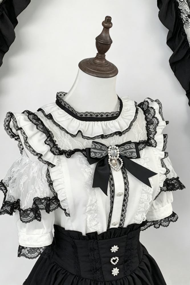 Virtual Paradise Japanese Lacework Jirai Kei Blouse and Skirt