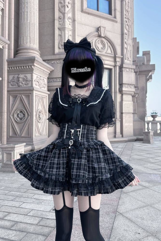 Virtual Paradise Lacework Sailor Collar Jirai Kei Blouse