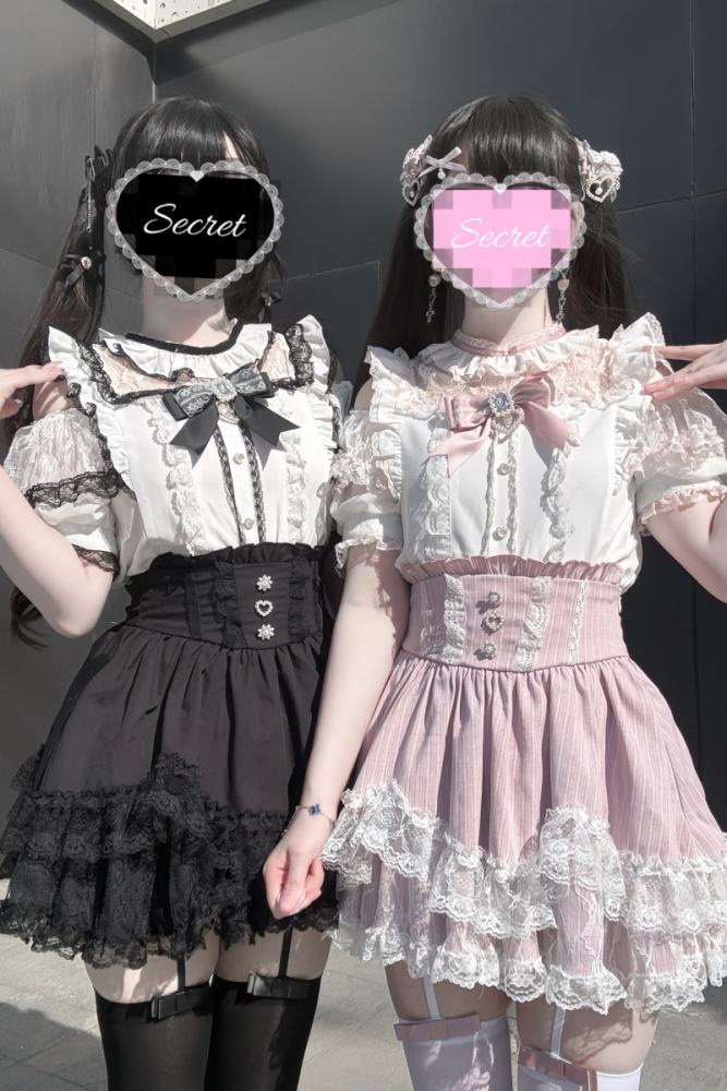 Virtual Paradise Japanese Lacework Jirai Kei Blouse and Skirt