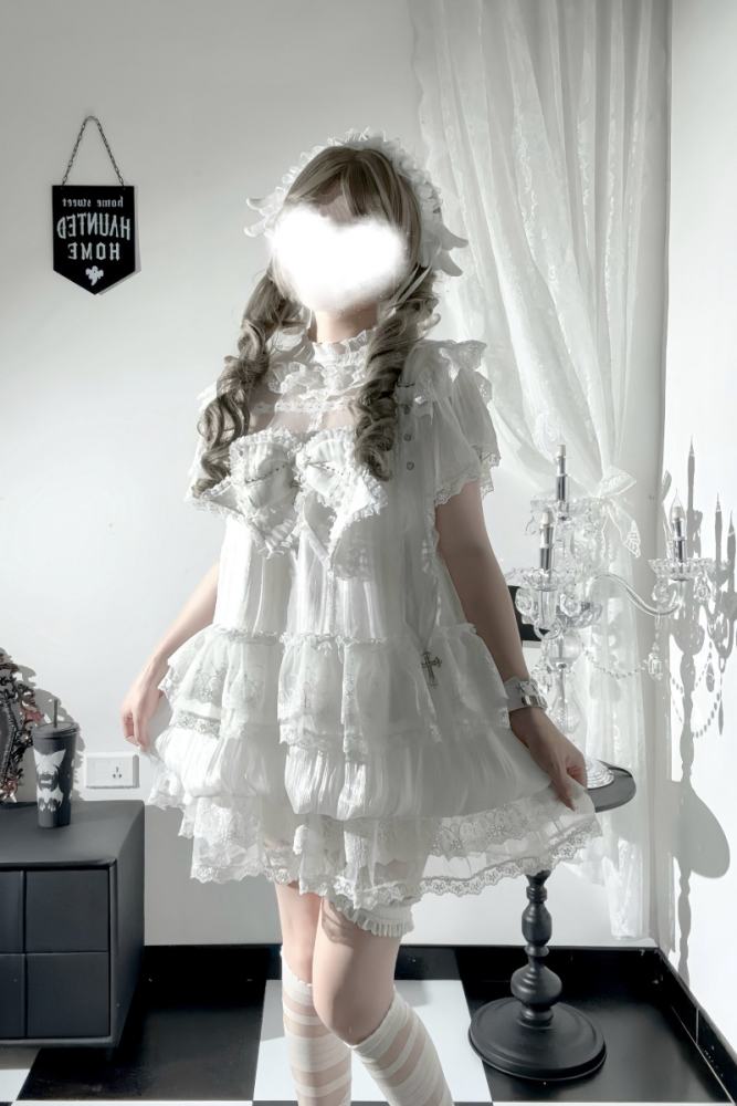 Rabbit Killer Gothic Flower Bud Bloomers and Jirai Kei Dress