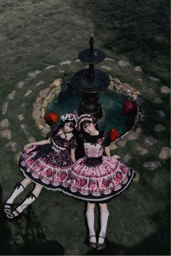 Whispering Isle ~Rotten Berry Fairy Tale~ Gothic Lolita Cotton OP JSK and Blouse