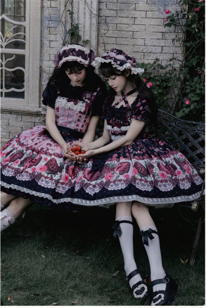 Whispering Isle ~Rotten Berry Fairy Tale~ Gothic Lolita Cotton OP JSK and Blouse