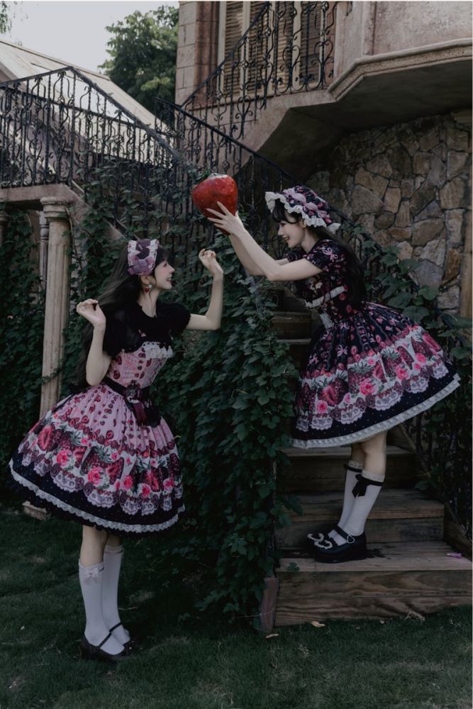 Whispering Isle ~Rotten Berry Fairy Tale~ Gothic Lolita Cotton OP JSK and Blouse
