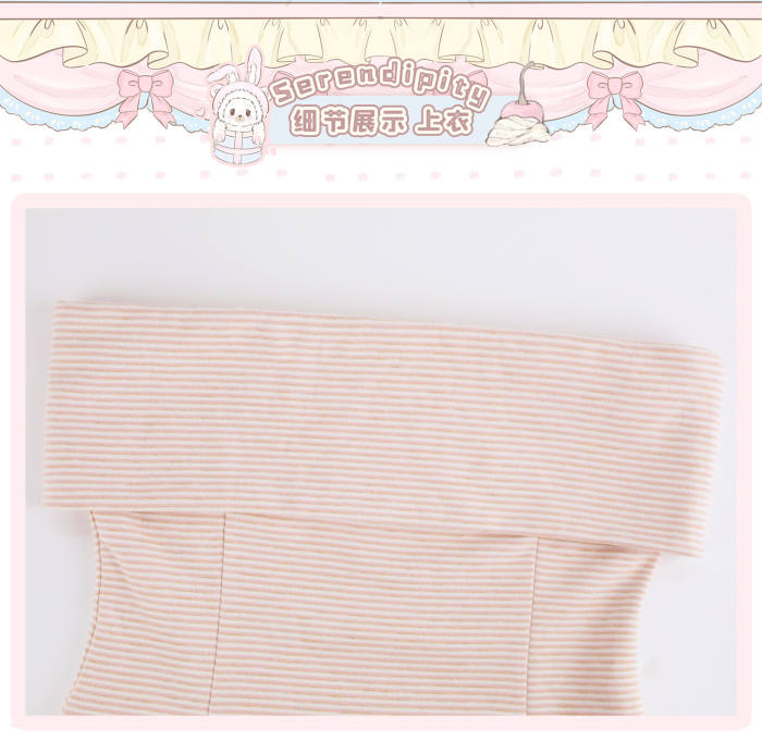 Serendipity ~Strawberry Milk~ Retro Girly Pink Coat Top and Shorts