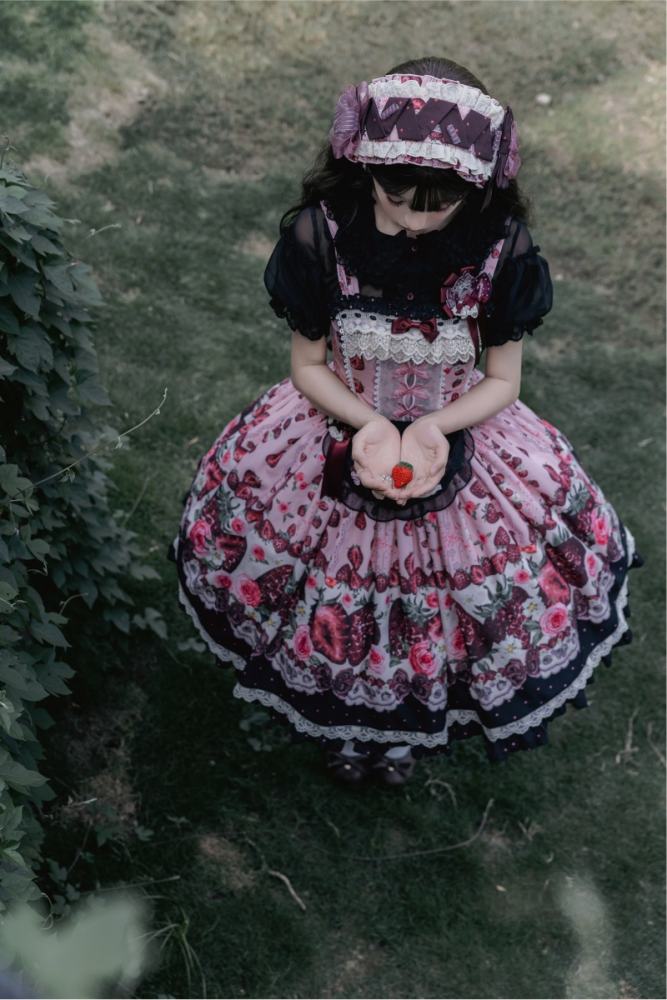 Whispering Isle ~Rotten Berry Fairy Tale~ Gothic Lolita Cotton OP JSK and Blouse