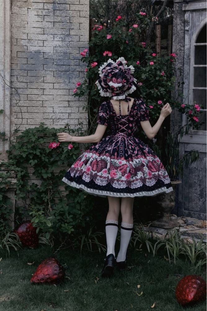 Whispering Isle ~Rotten Berry Fairy Tale~ Gothic Lolita Cotton OP JSK and Blouse