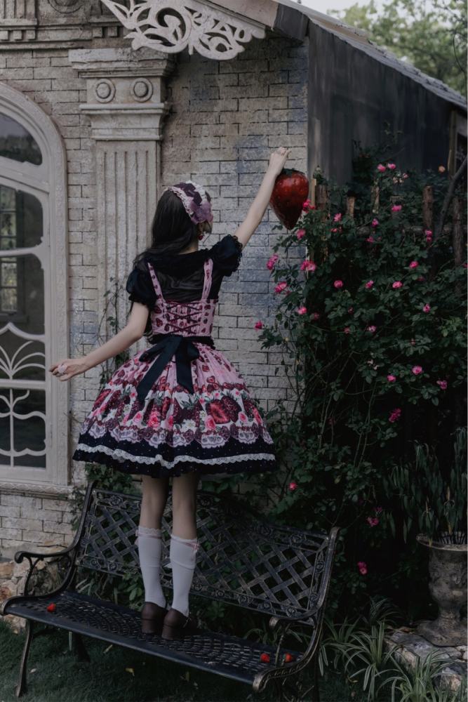 Whispering Isle ~Rotten Berry Fairy Tale~ Gothic Lolita Cotton OP JSK and Blouse
