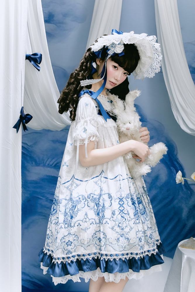 Tantuan ~Linglong Porcelain~ Retro Doll Print Lolita OP