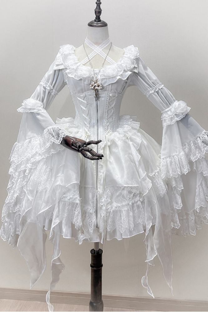 Tantuan ~Linglong Porcelain~ Print Gothic Lolita Corset JSK and Blouse
