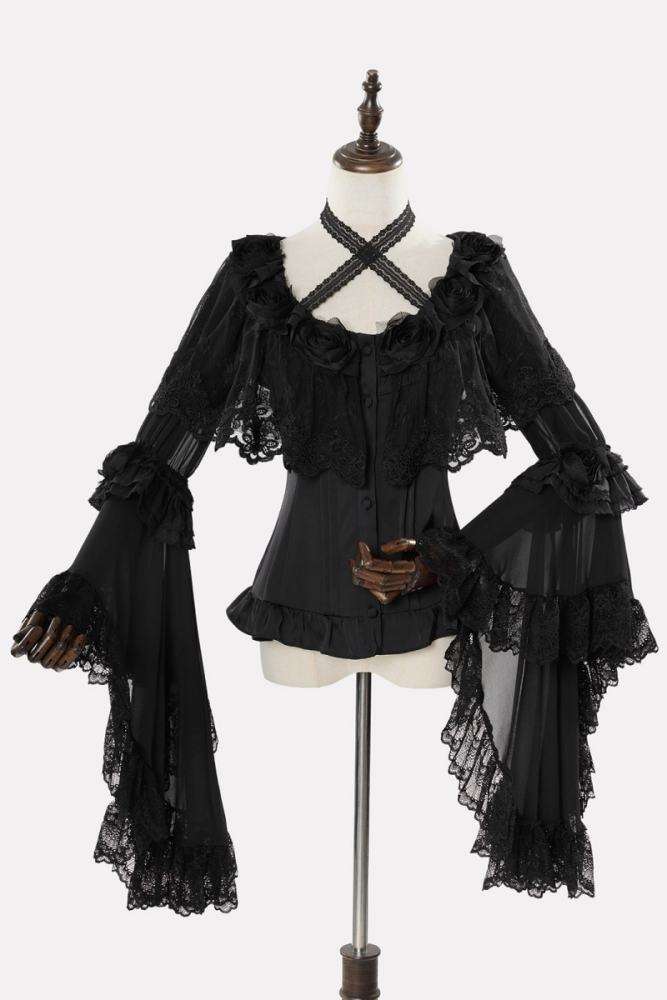 Tantuan ~Linglong Porcelain~ Print Gothic Lolita Corset JSK and Blouse