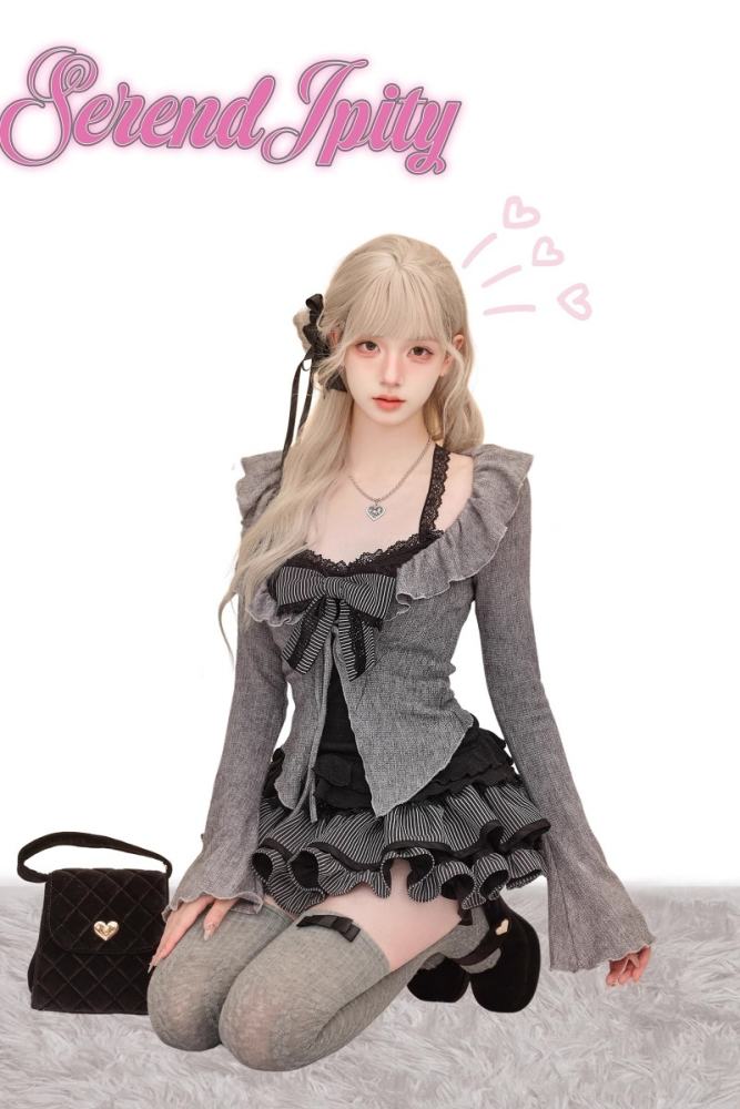 Serendipity ~Twilight Ballad~ Retro Girly Top Cardigan and Skirt