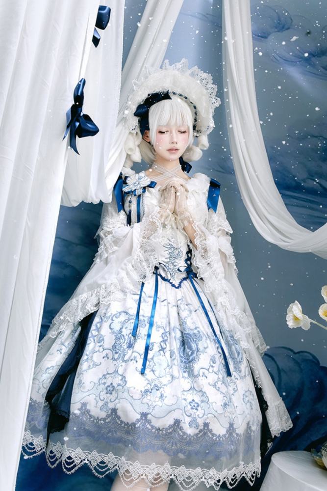 Tantuan ~Linglong Porcelain~ Print Gothic Lolita Corset JSK and Blouse