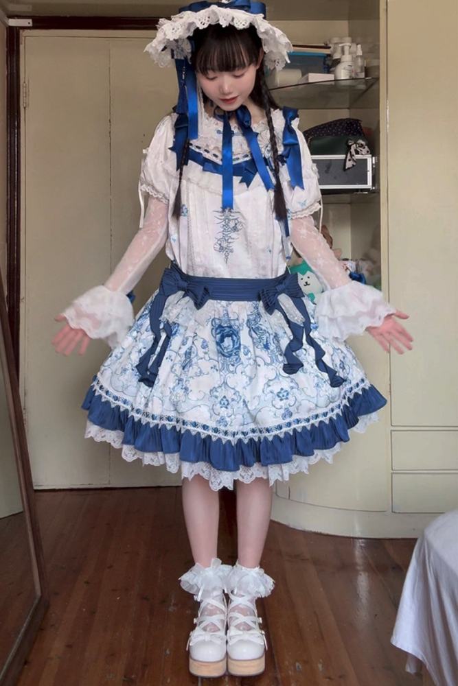 Tantuan ~Linglong Porcelain~ Retro Doll Print Lolita OP