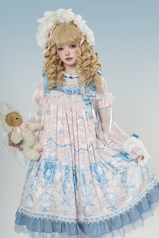Tantuan ~Linglong Porcelain~ Retro Doll Print Lolita OP