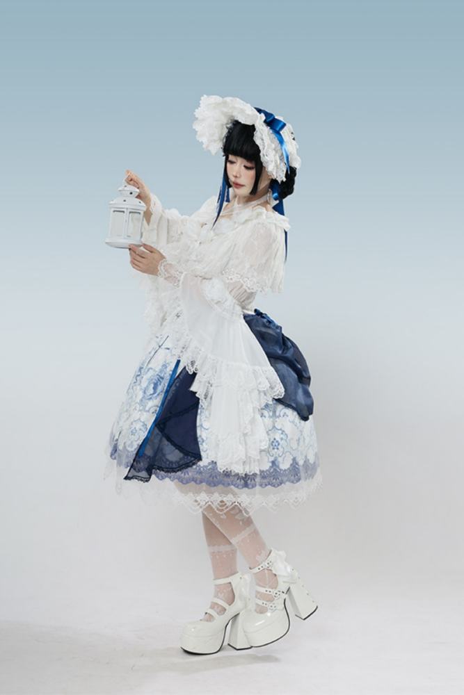 Tantuan ~Linglong Porcelain~ Print Gothic Lolita Corset JSK and Blouse