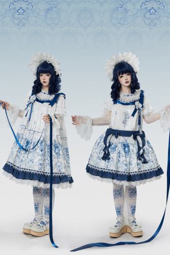Tantuan ~Linglong Porcelain~ Retro Doll Print Lolita OP