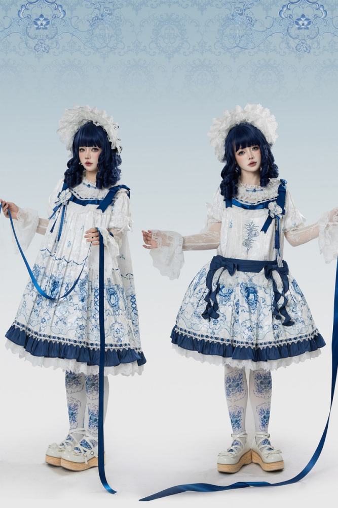 Tantuan ~Linglong Porcelain~ Retro Doll Print Lolita OP